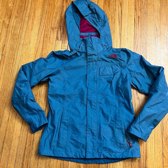 The North Face Coat Womens Small Hyvent Hooded Ski Jacket Blue * - Picture 1 of 11
